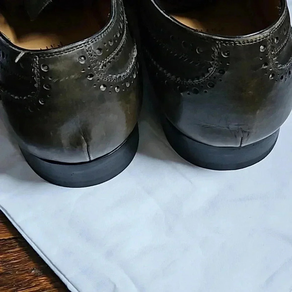 Christian Louboutin Burnished Gray Leather Brogue Size 13 shoe trees & dust bags - Picture 5 of 10